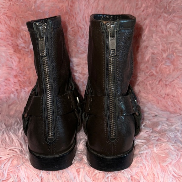 FRYE: Phillip Harness Womens Brown Leather Ankle Boots - Picture 6 of 13